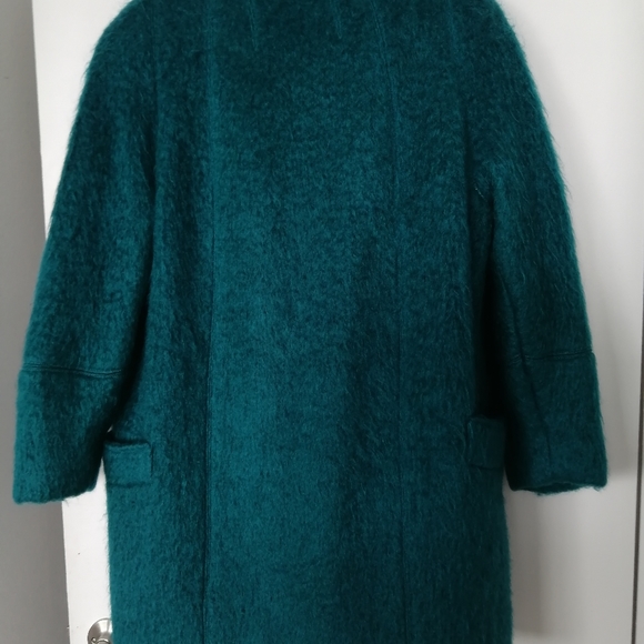 Vintage Paul Levy Mohair Wool Coat in Teal Blue. - Picture 5 of 16